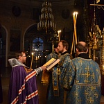 В Успенском кафедральном соборе был совершен молебен с акафистом перед чтимым образом Спасителя