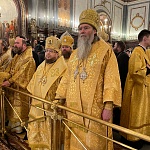 Епископ Паисий сослужил Святейшему Патриарху Кириллу за Литургией в день открытия Рождественских чтений