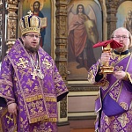 Глава епархии совершил Литургию в храме Владимирской иконы Божией Матери села Шапта