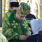 Участники Матфеевского крестного хода помолились за архиерейской Литургией в храме с. Беляево 